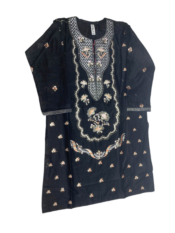 Elegant Black Embroidered Kurta Set